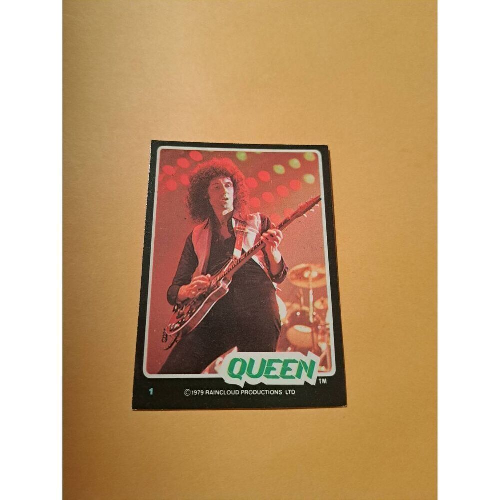 Vintage 1979 Rain Cloud Productions Queen Trading Card #1 Rock Band Memorabilia